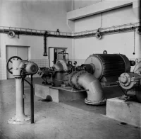 Hrdlořezy - čerpací stanice, interiér, 1968 (1)